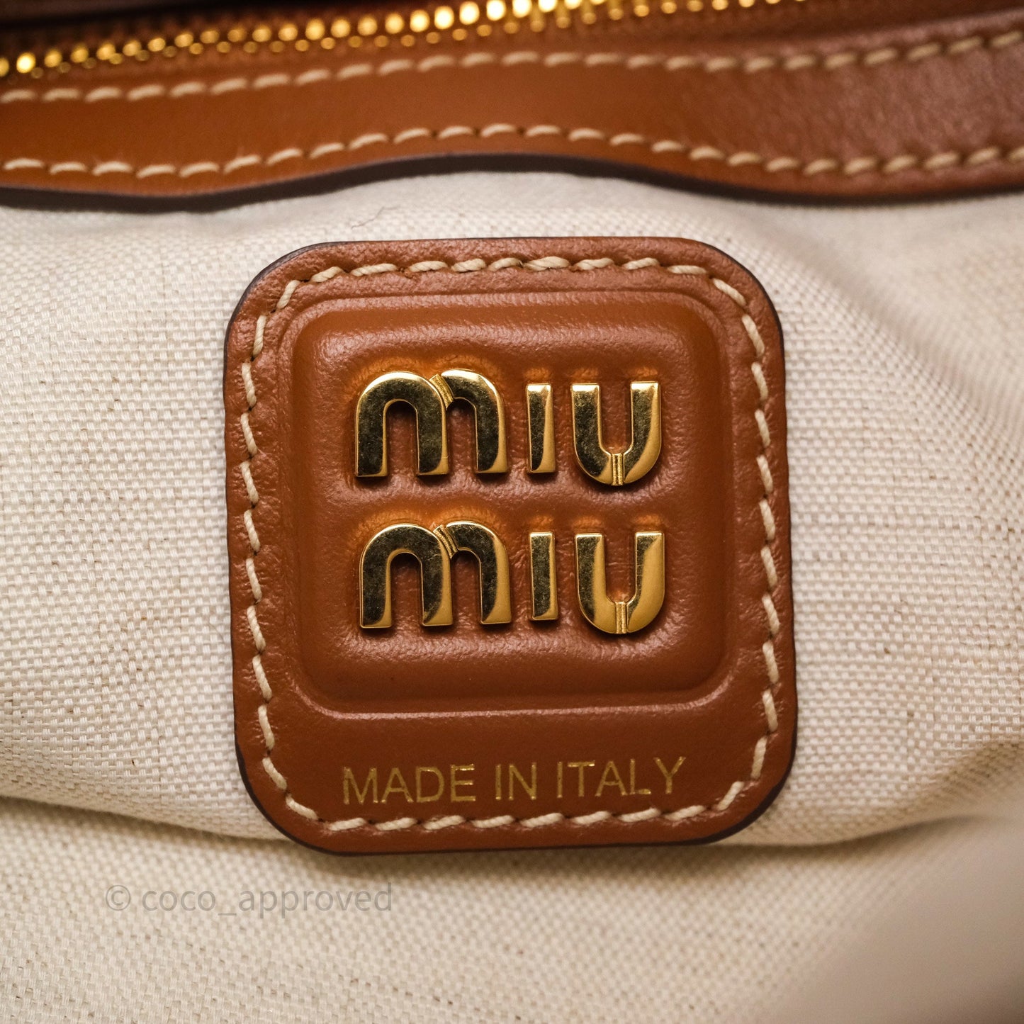 Miu Miu Ivy Leather Bag Brown