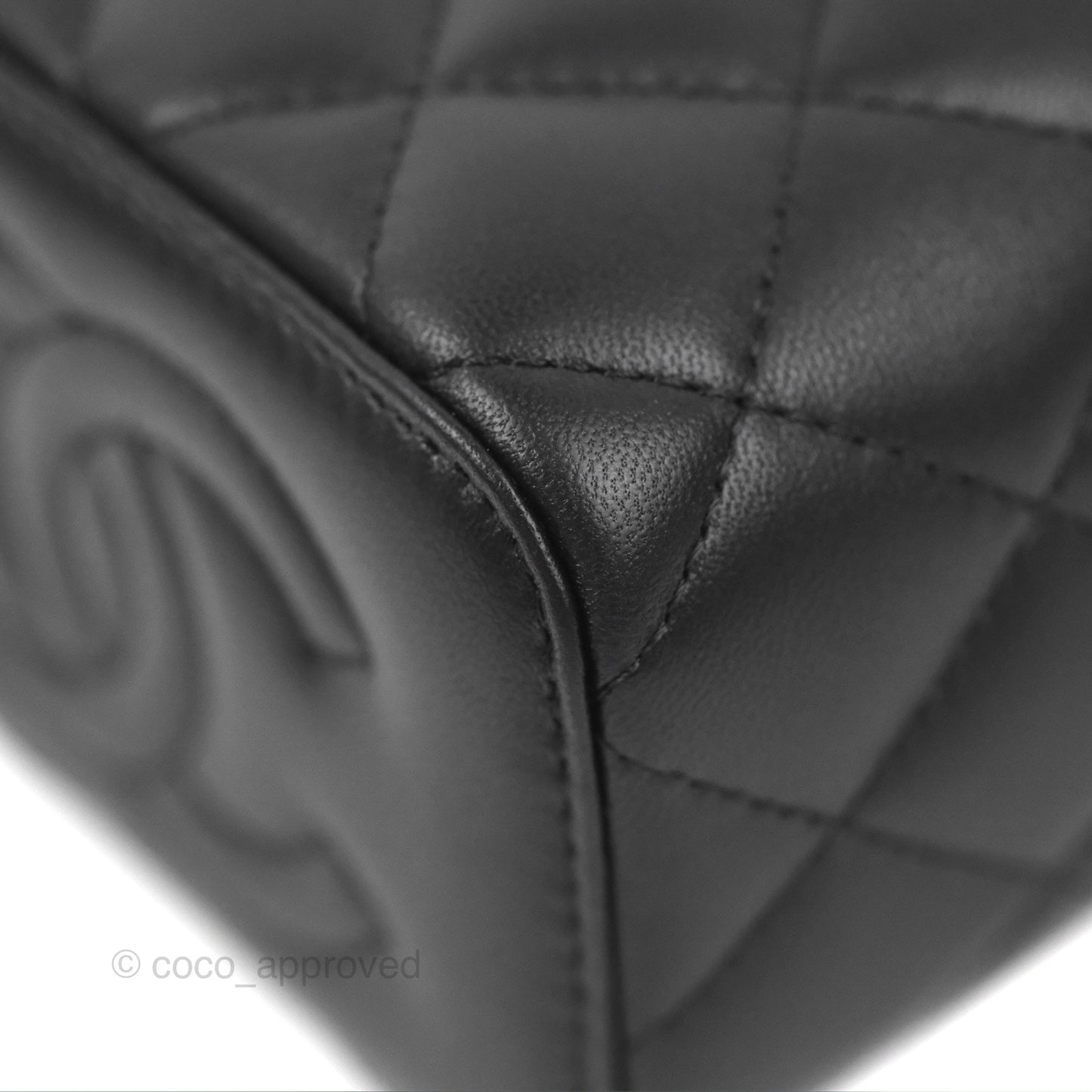 Chanel Mini Ball Crush Vanity With Chain Black Lambskin Gold Hardware