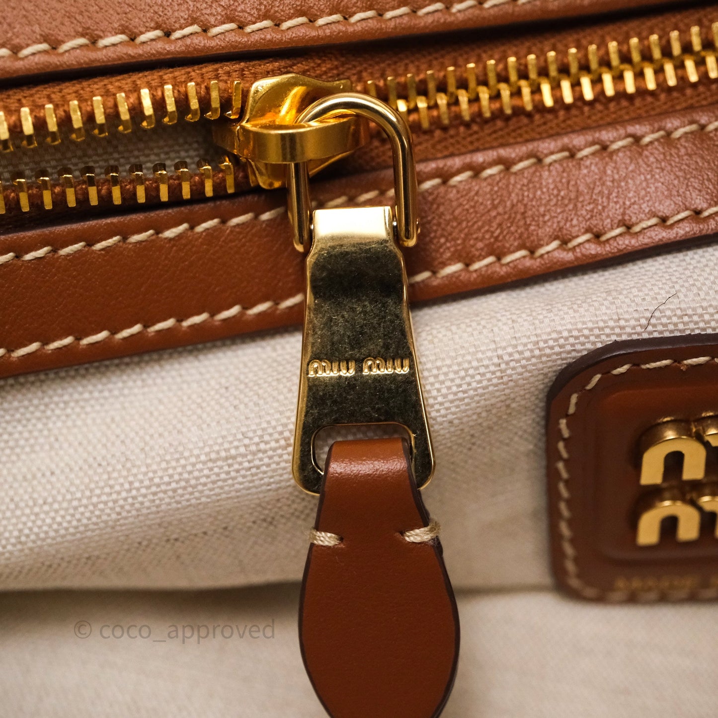 Miu Miu Ivy Leather Bag Brown