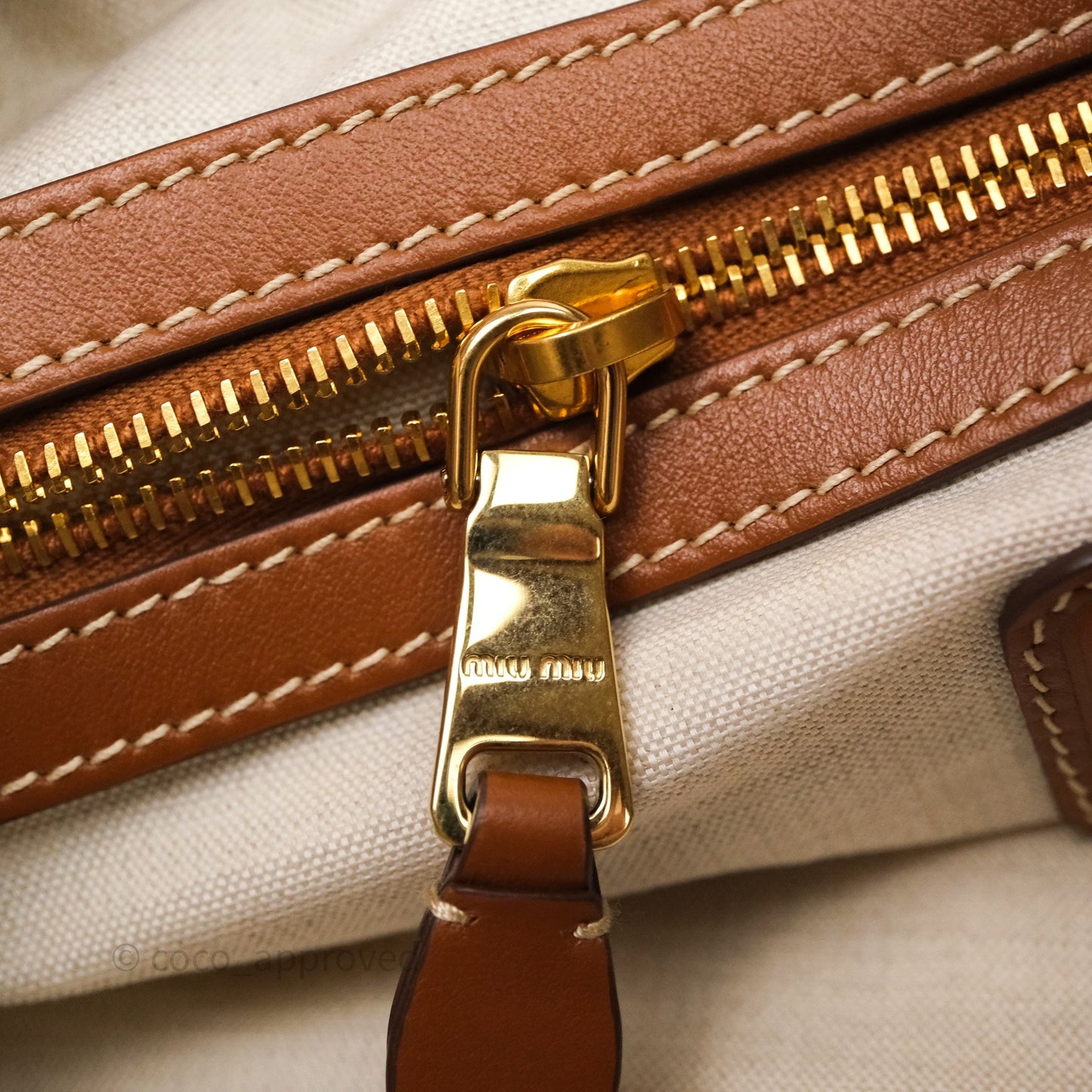 Miu Miu Ivy Leather Bag Brown