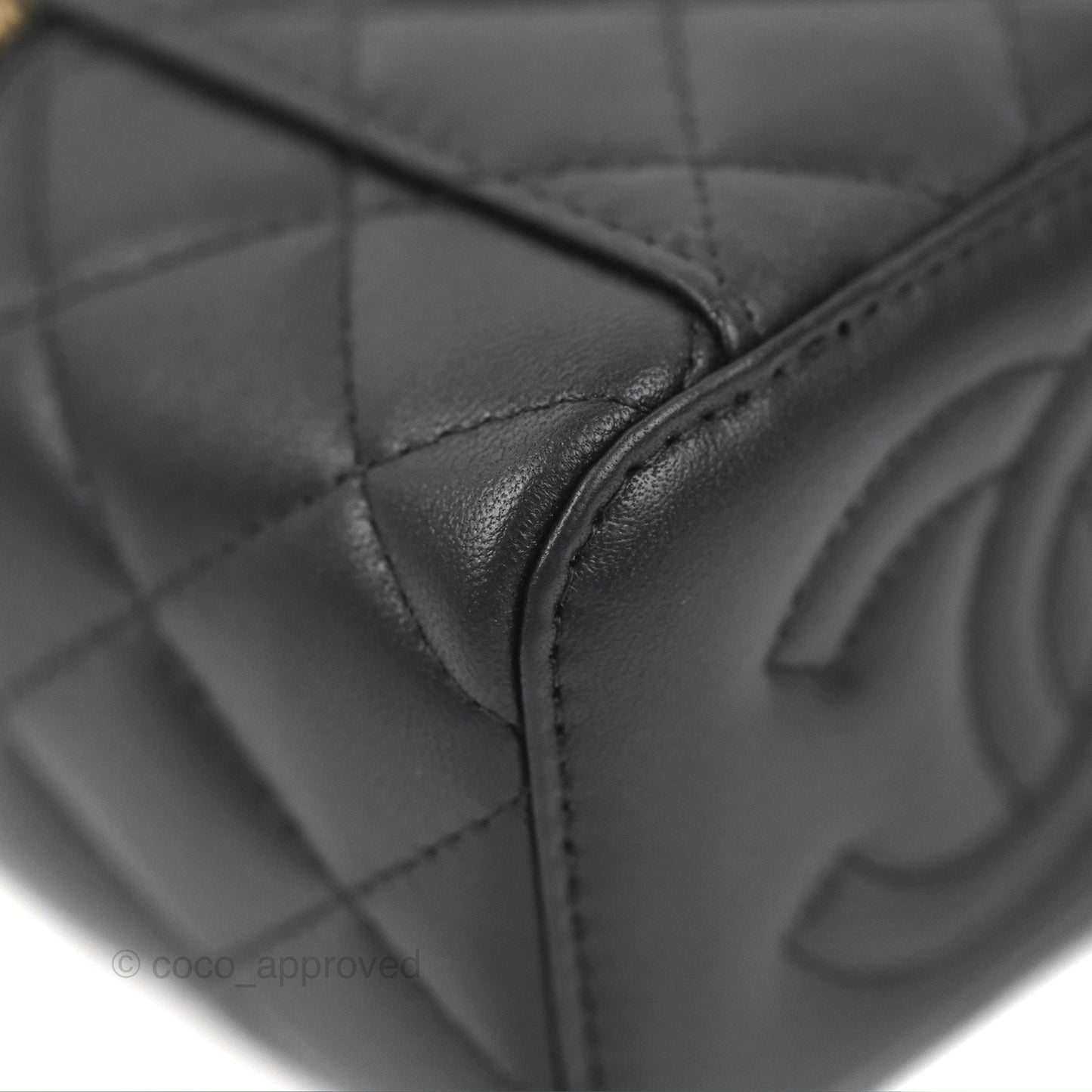 Chanel Mini Ball Crush Vanity With Chain Black Lambskin Gold Hardware