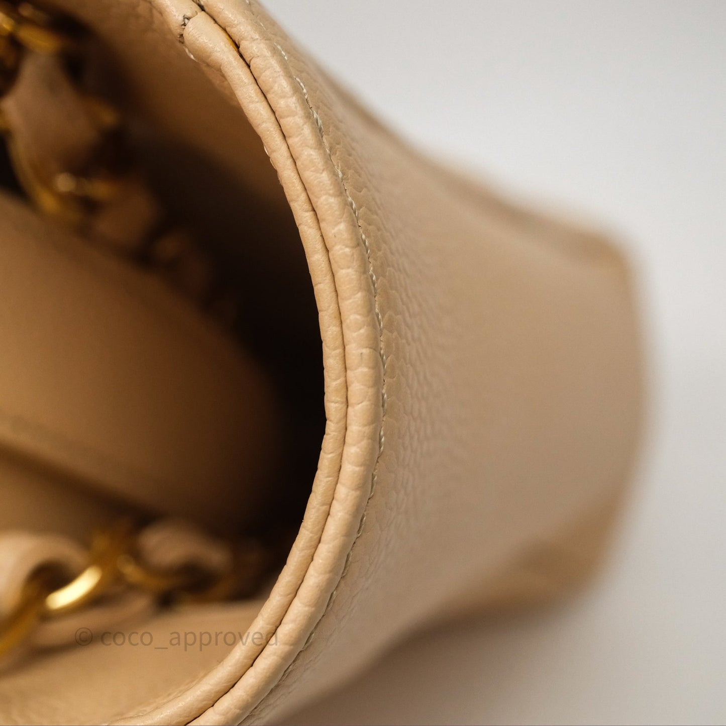 Chanel Vertical GST Beige Caviar Gold Hardware
