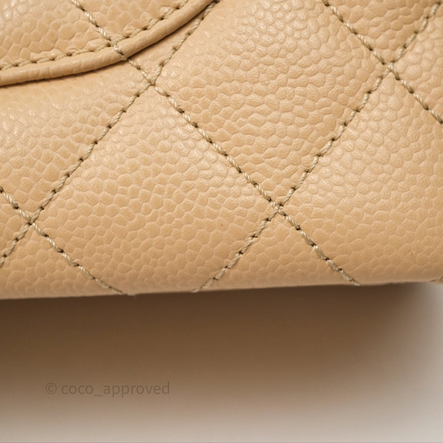 Chanel Vertical GST Beige Caviar Gold Hardware
