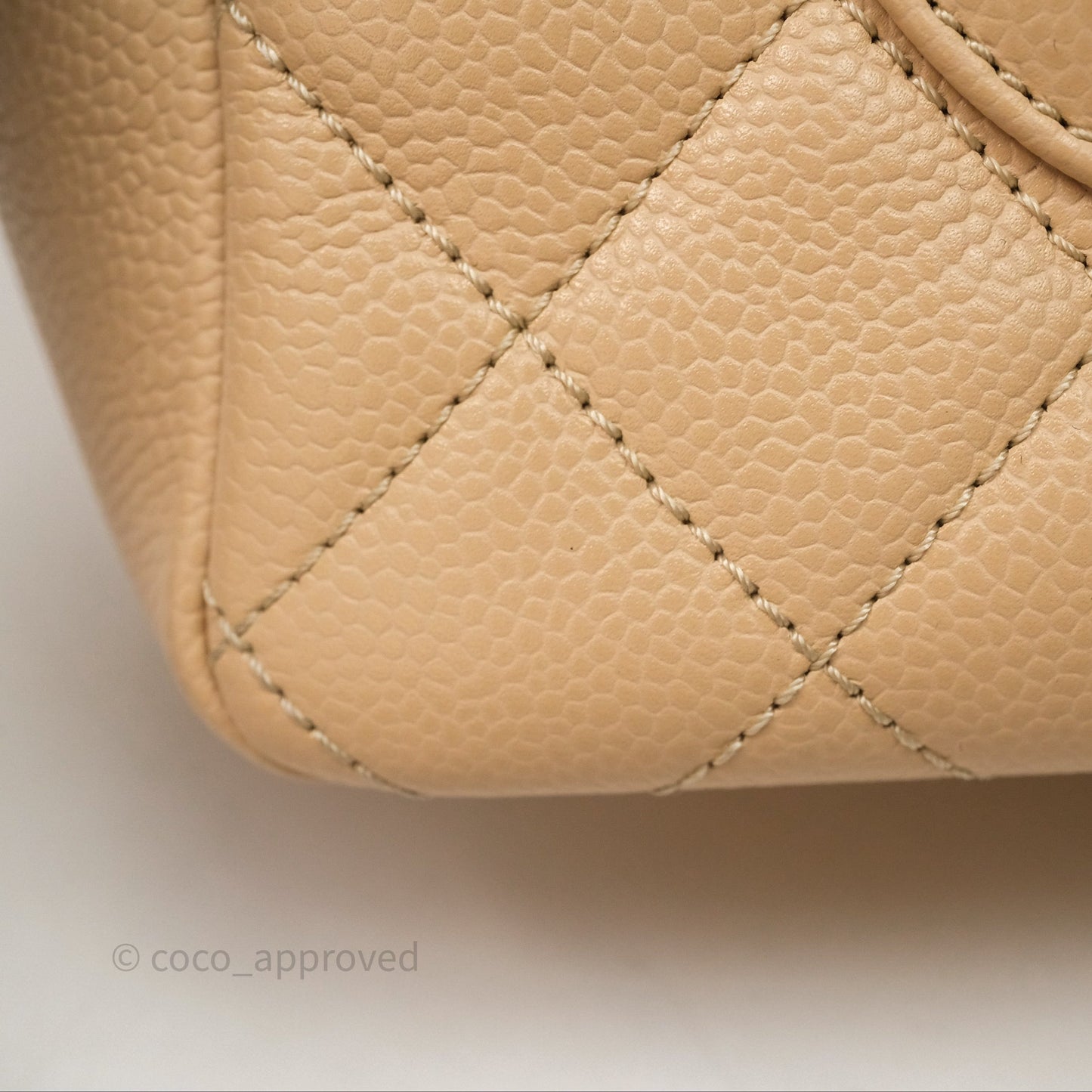 Chanel Vertical GST Beige Caviar Gold Hardware