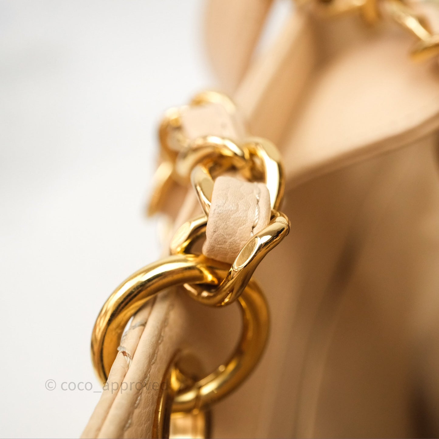 Chanel Vertical GST Beige Caviar Gold Hardware