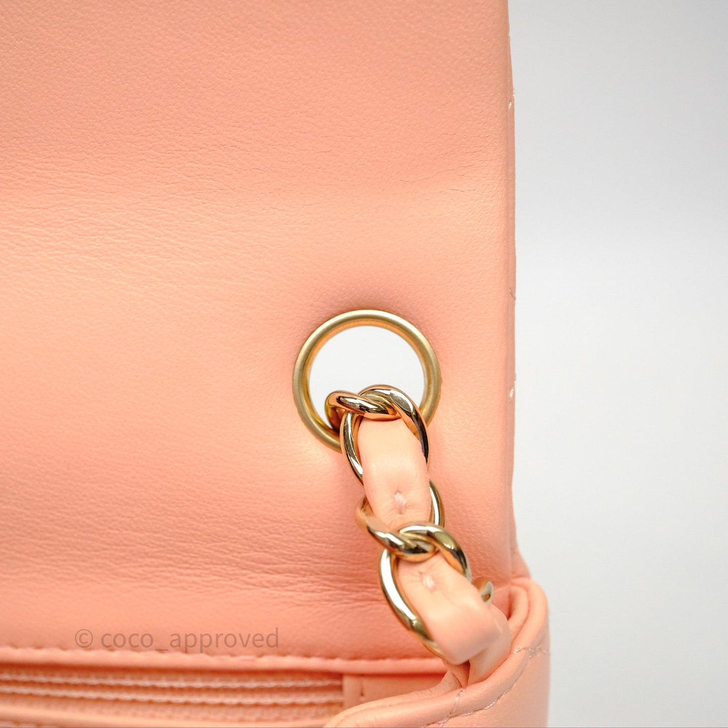 Chanel Mini Square Quilted Orange Claire Lambskin Gold Hardware