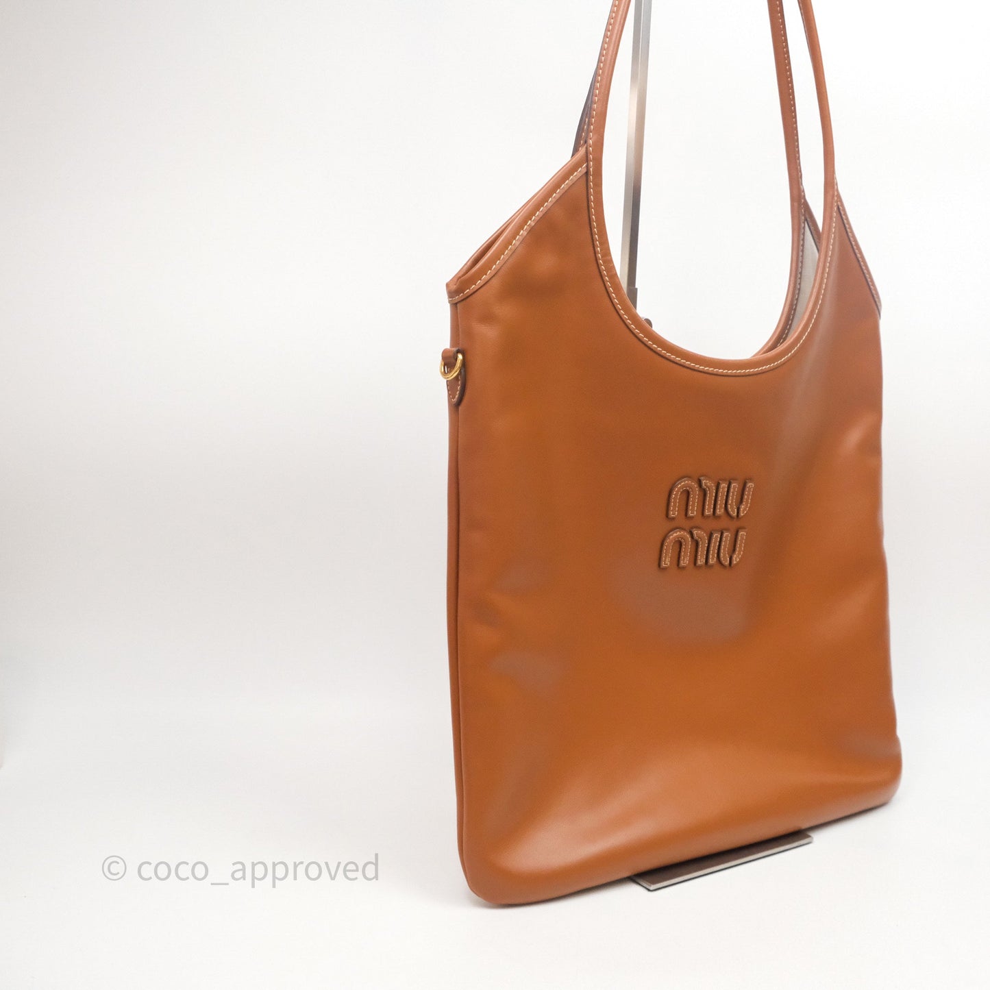 Miu Miu Ivy Leather Bag Brown