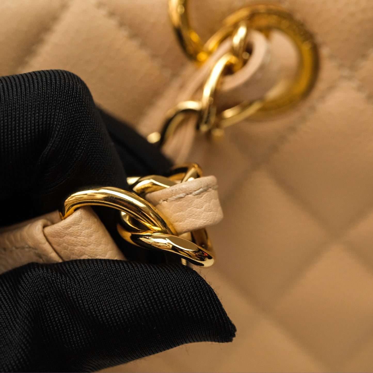 Chanel Vertical GST Beige Caviar Gold Hardware