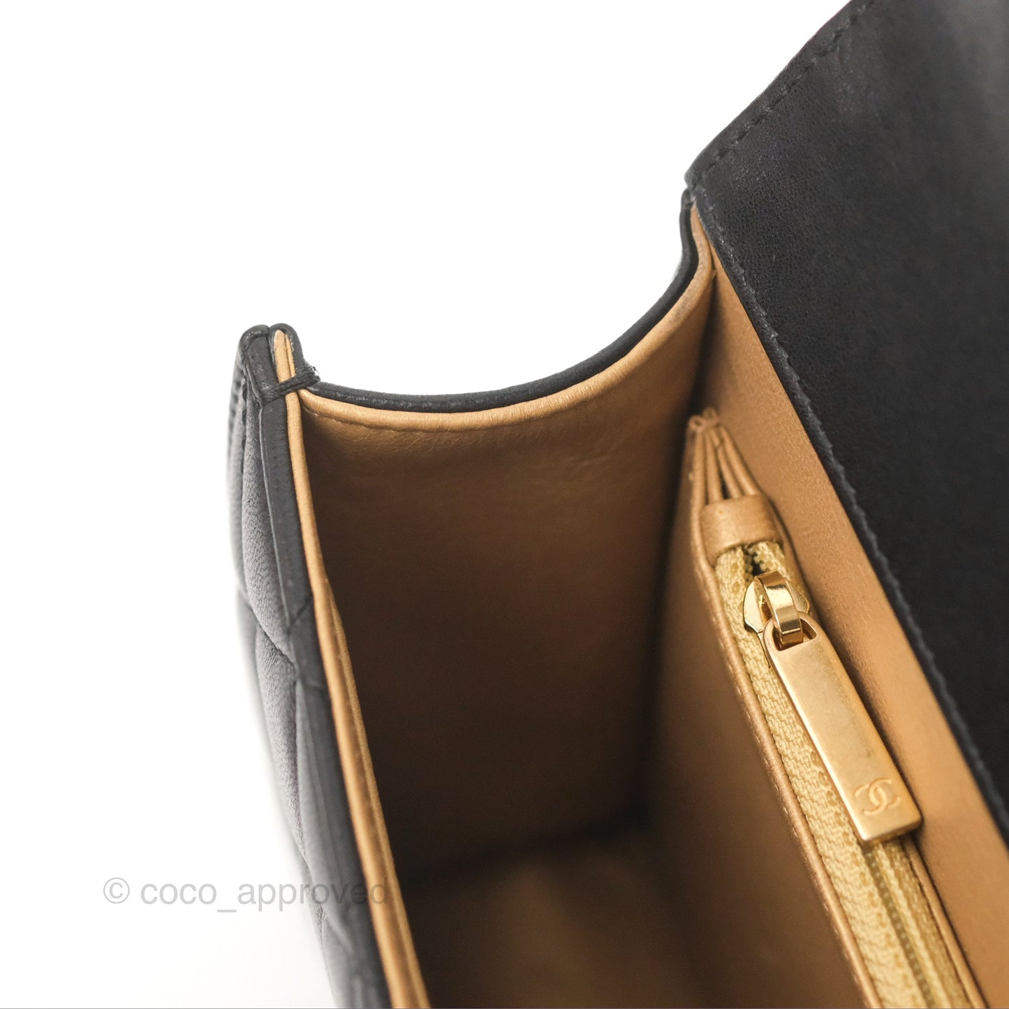 Chanel Small Quilted Chic Pearls Flap Black Goatskin Aged Gold Hardware