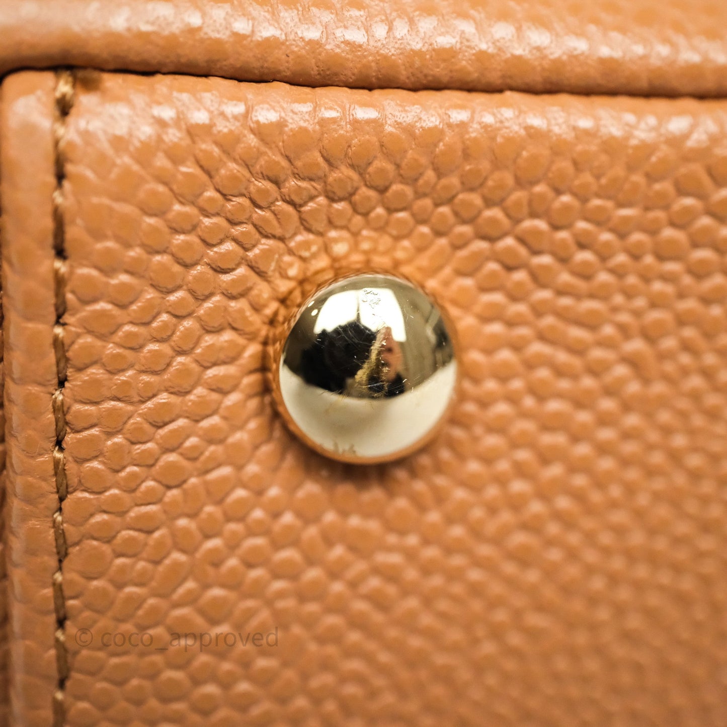 Chanel Quilted Small Business Affinity Flap Caramel Caviar Gold Hardware