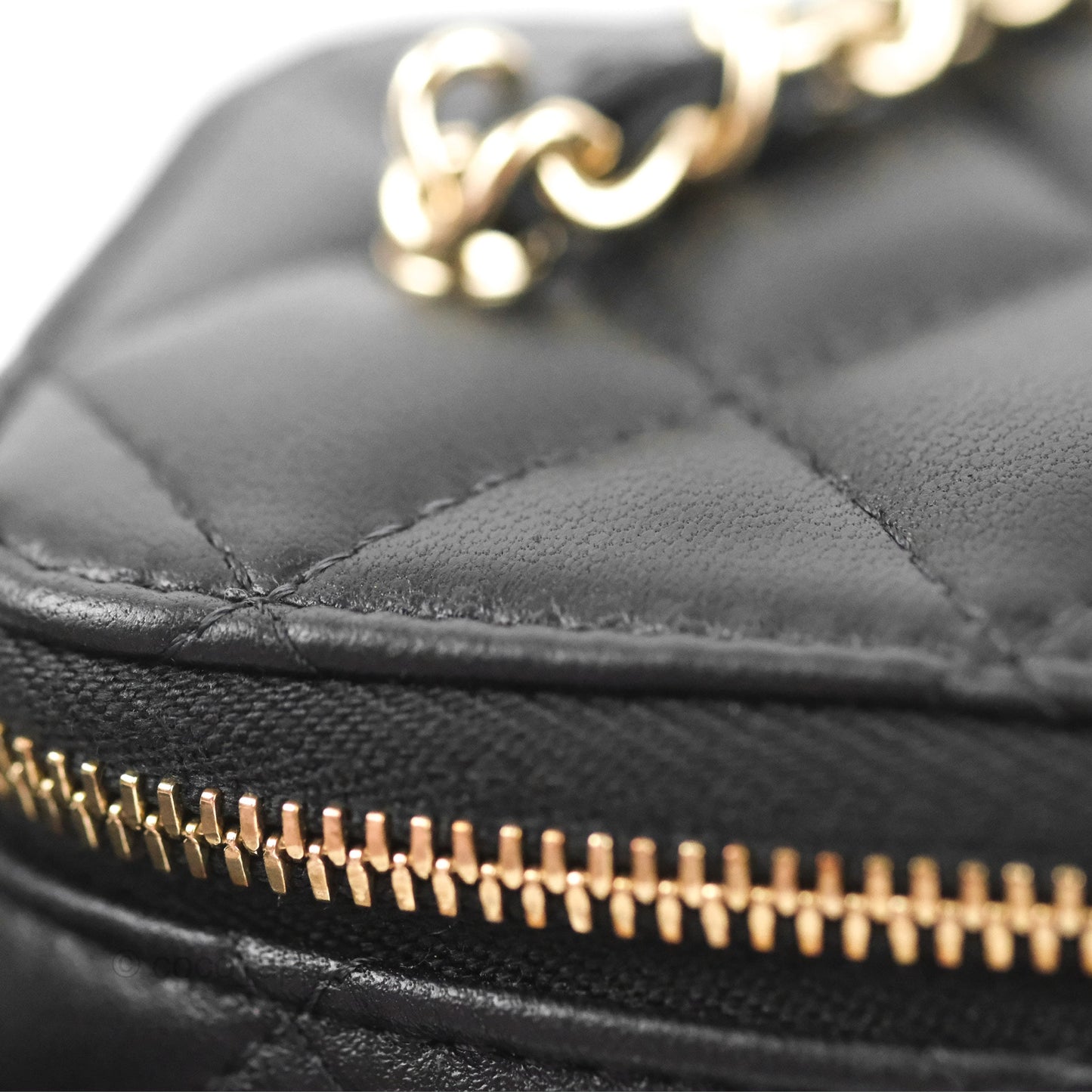 Chanel Mini Ball Crush Vanity With Chain Black Lambskin Gold Hardware