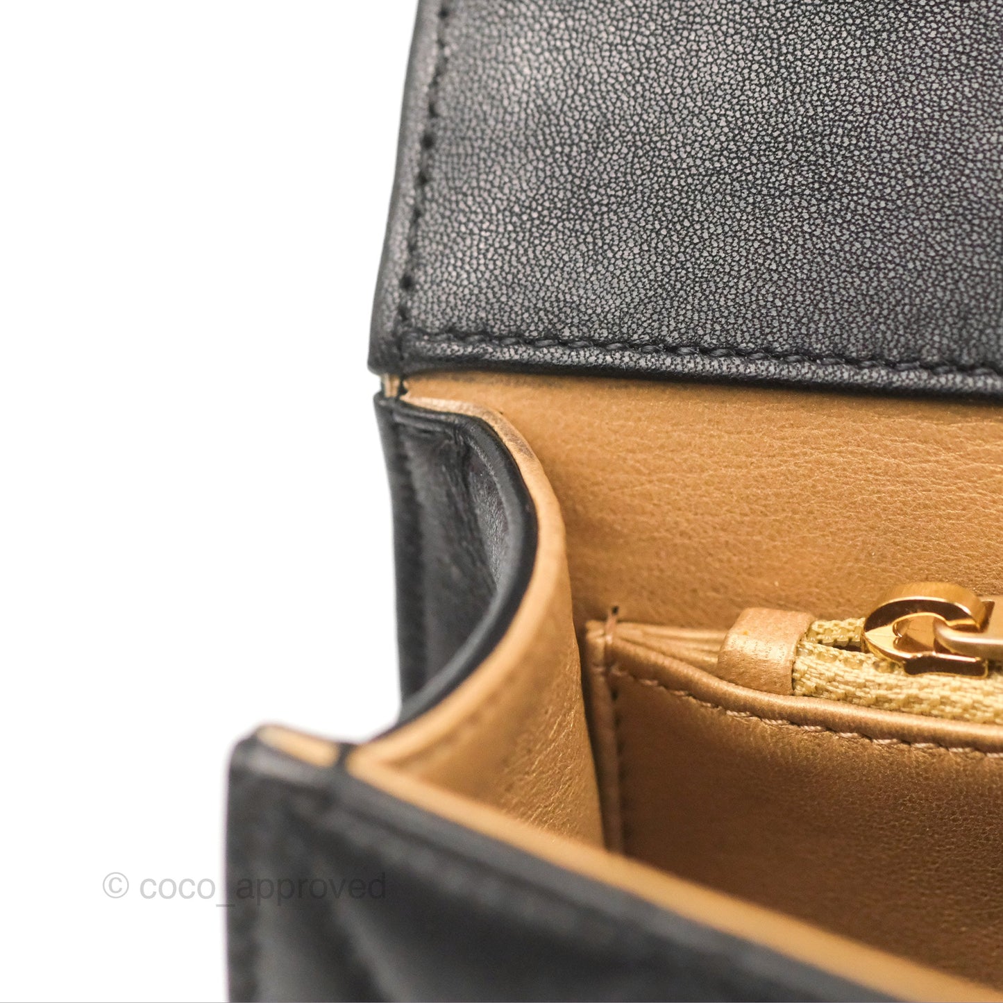 Chanel Small Quilted Chic Pearls Flap Black Goatskin Aged Gold Hardware
