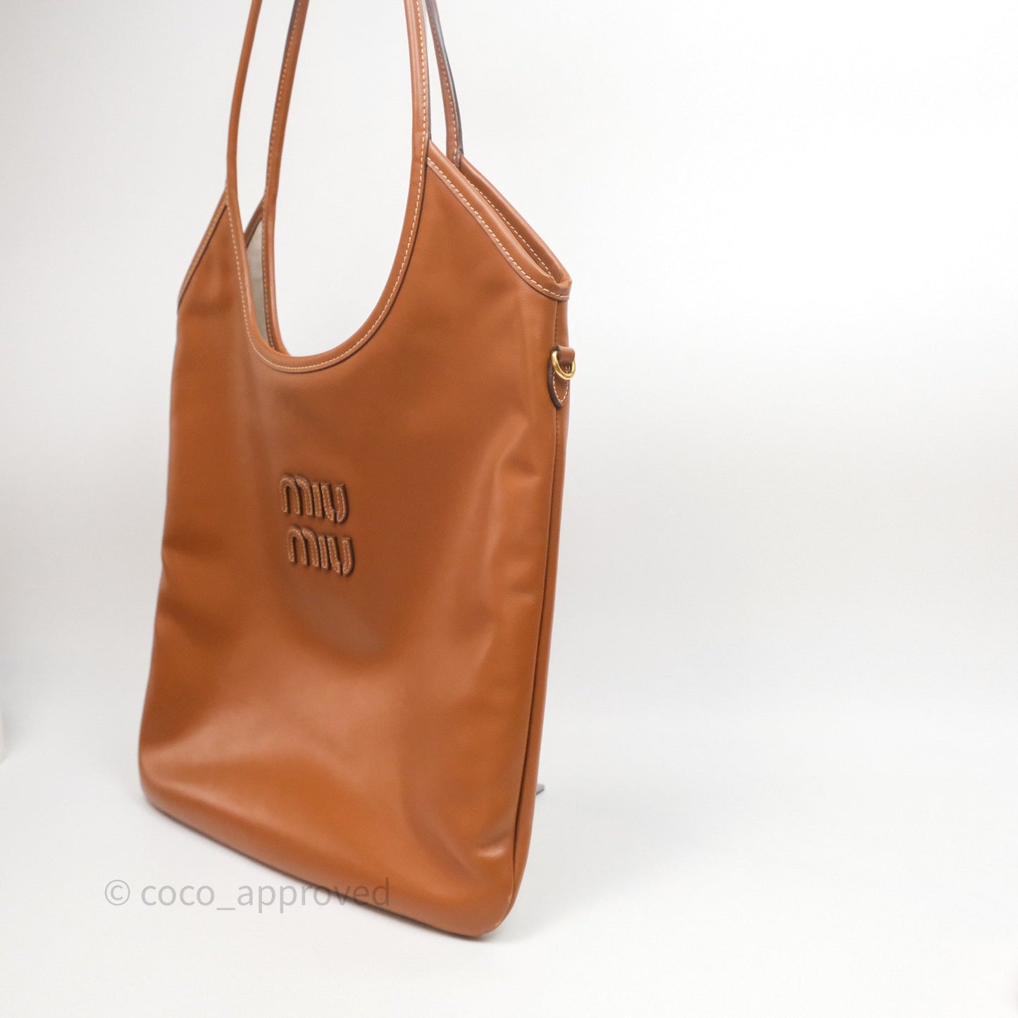 Miu Miu Ivy Leather Bag Brown
