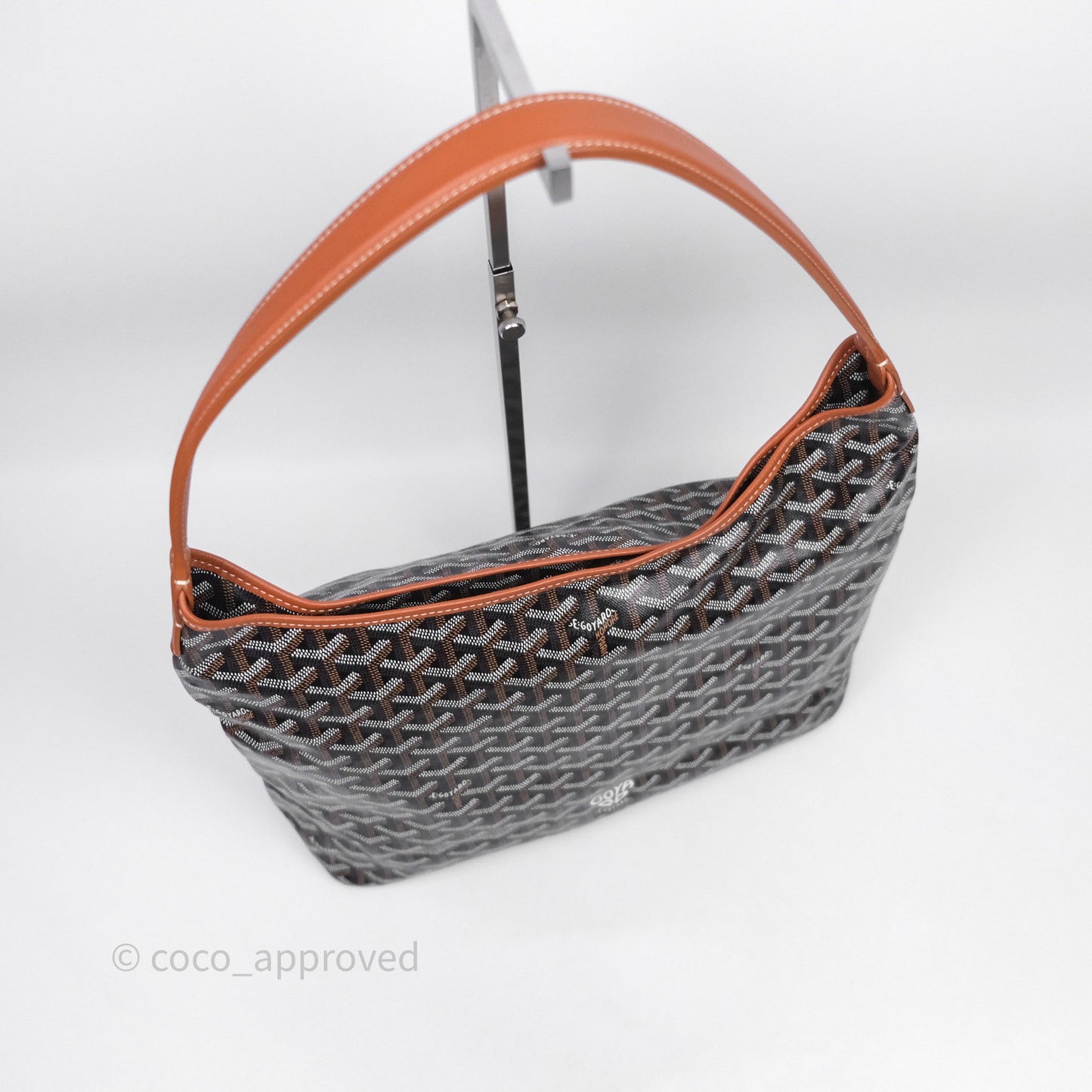 Goyard Bohème Hobo Bag PM Black/Tan Goyardine Canvas