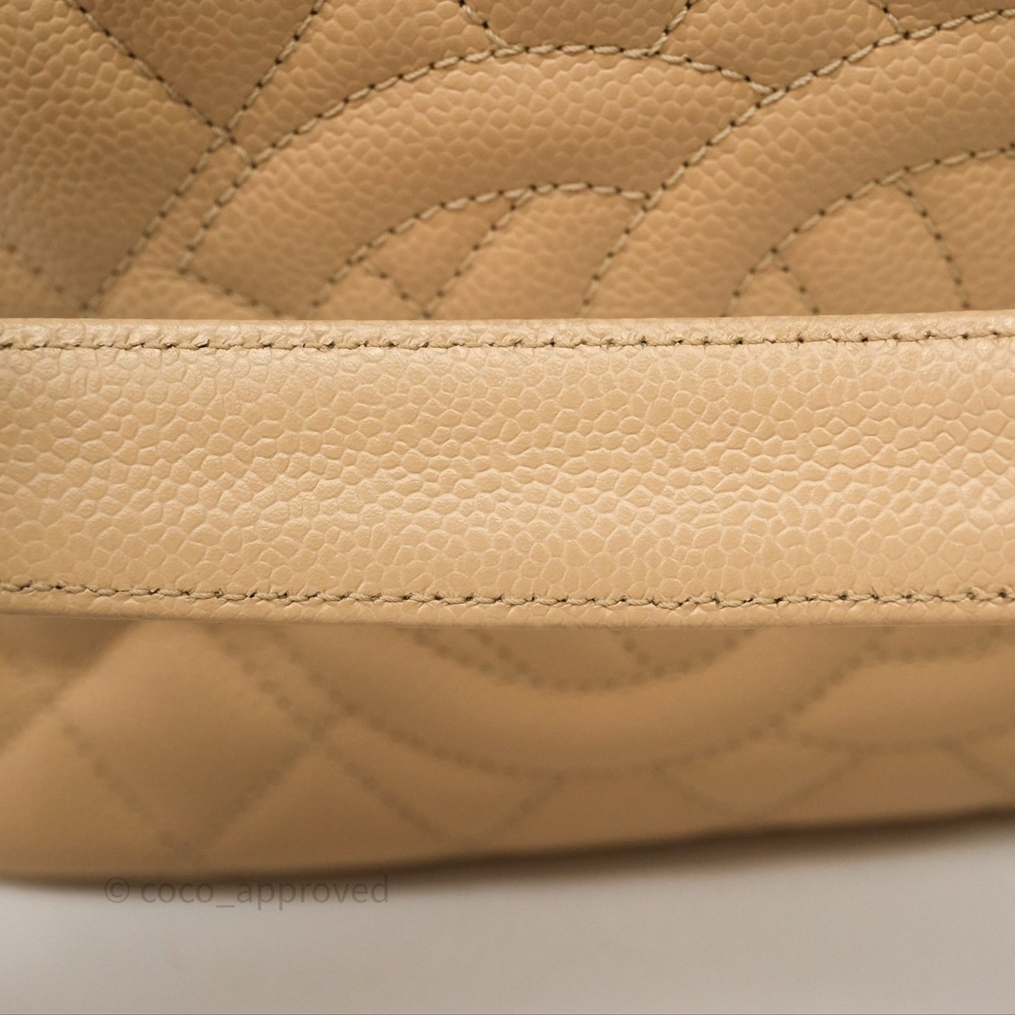 Chanel Vertical GST Beige Caviar Gold Hardware