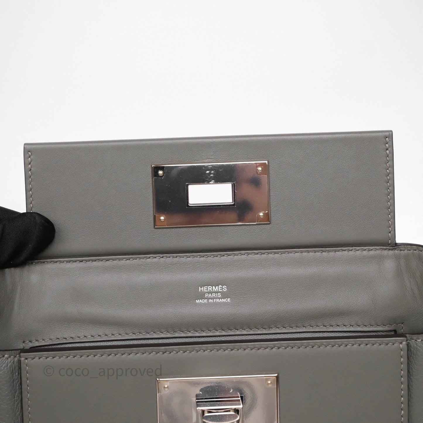 Hermès 24/24 21 Mini Gris Meyer 0L Evercolor Palladium Hardware