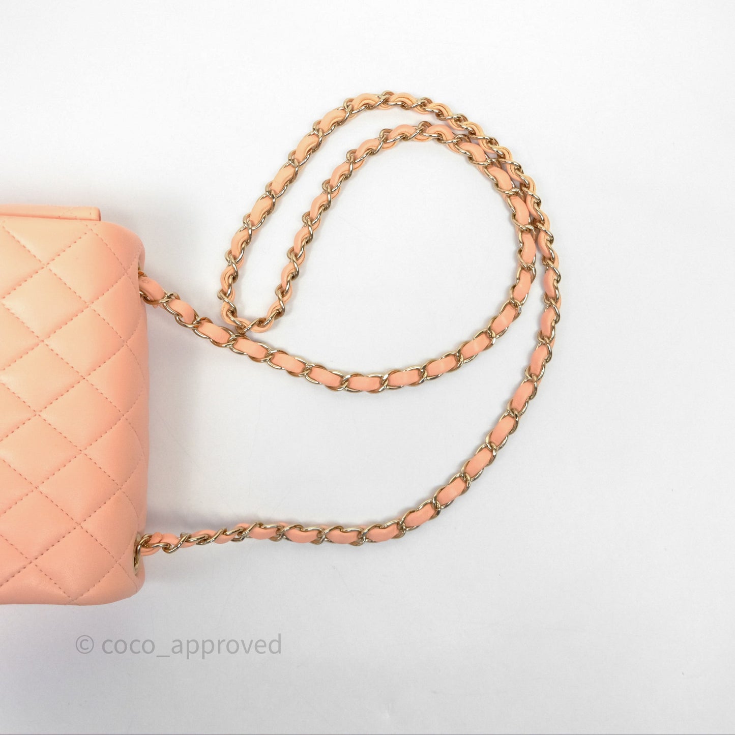 Chanel Mini Square Quilted Orange Claire Lambskin Gold Hardware