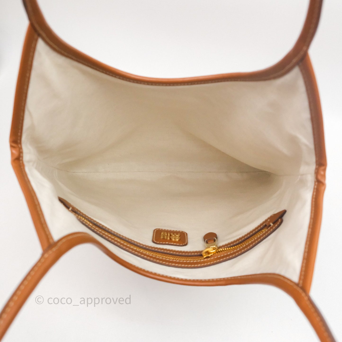 Miu Miu Ivy Leather Bag Brown
