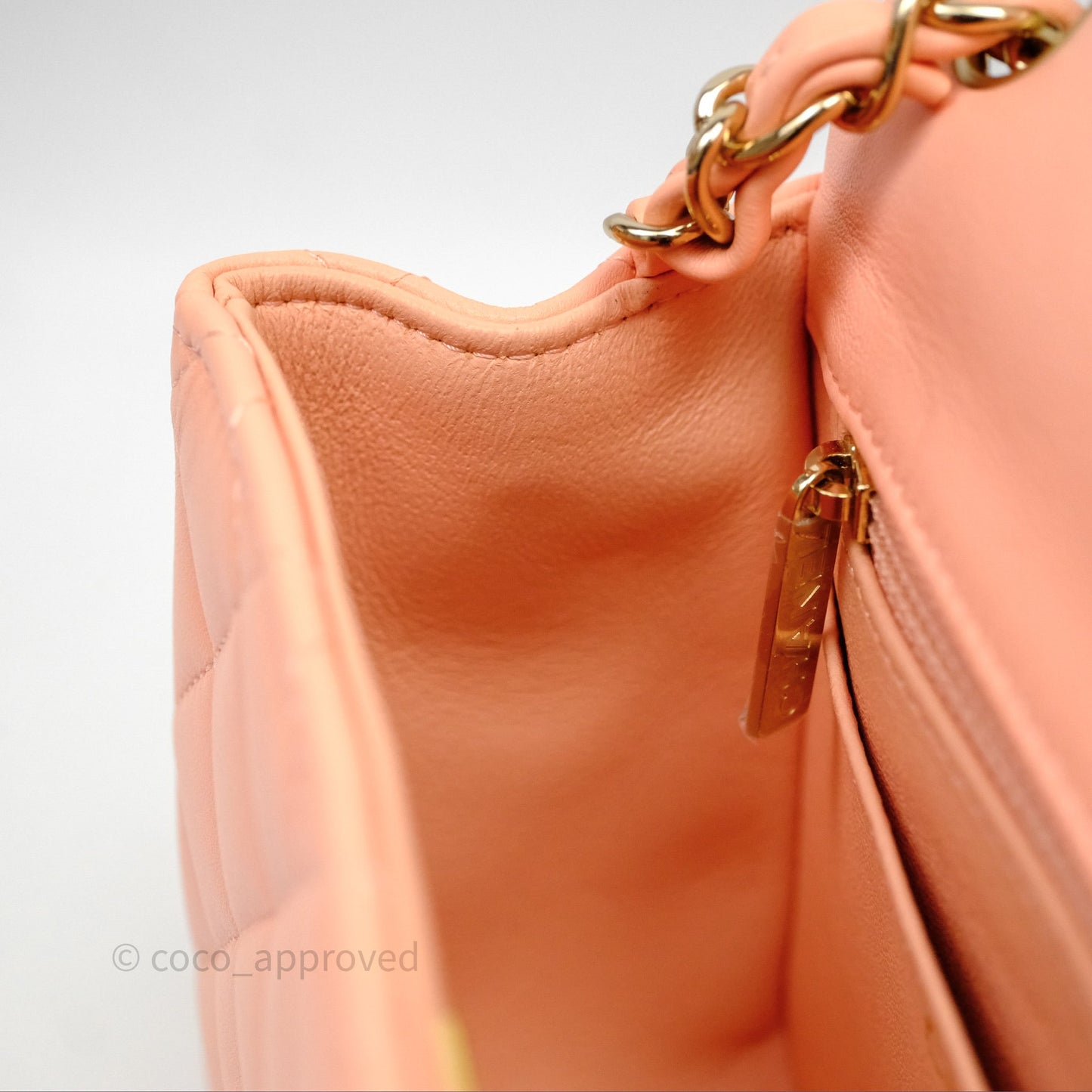 Chanel Mini Square Quilted Orange Claire Lambskin Gold Hardware