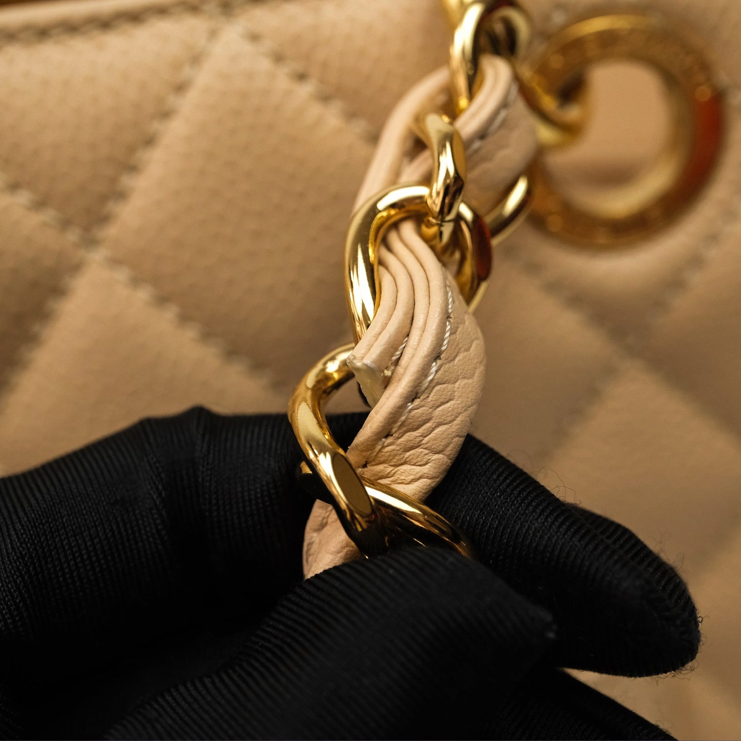 Chanel Vertical GST Beige Caviar Gold Hardware