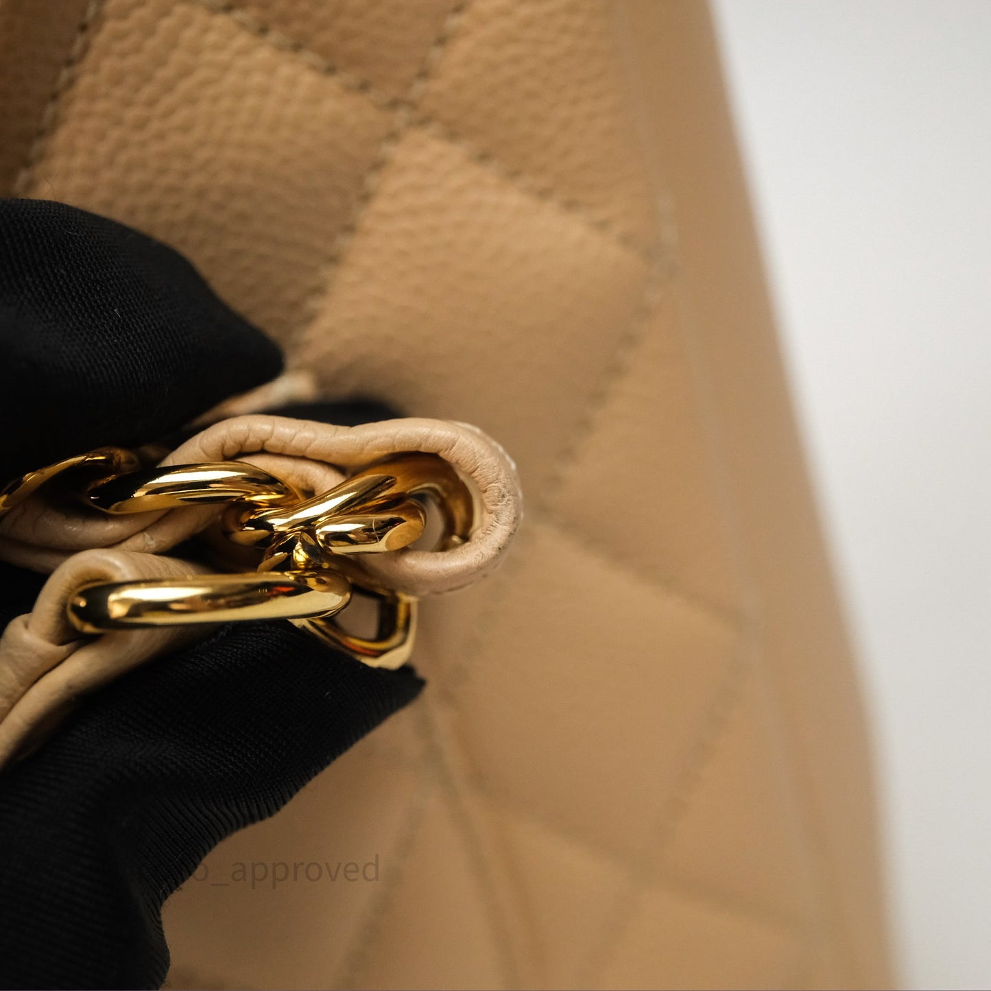 Chanel Vertical GST Beige Caviar Gold Hardware
