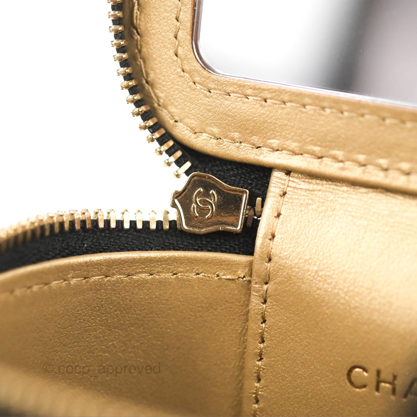 Chanel Mini Ball Crush Vanity With Chain Black Lambskin Gold Hardware