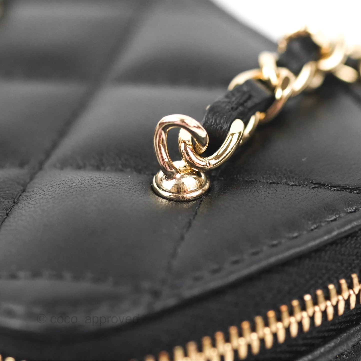 Chanel Mini Ball Crush Vanity With Chain Black Lambskin Gold Hardware