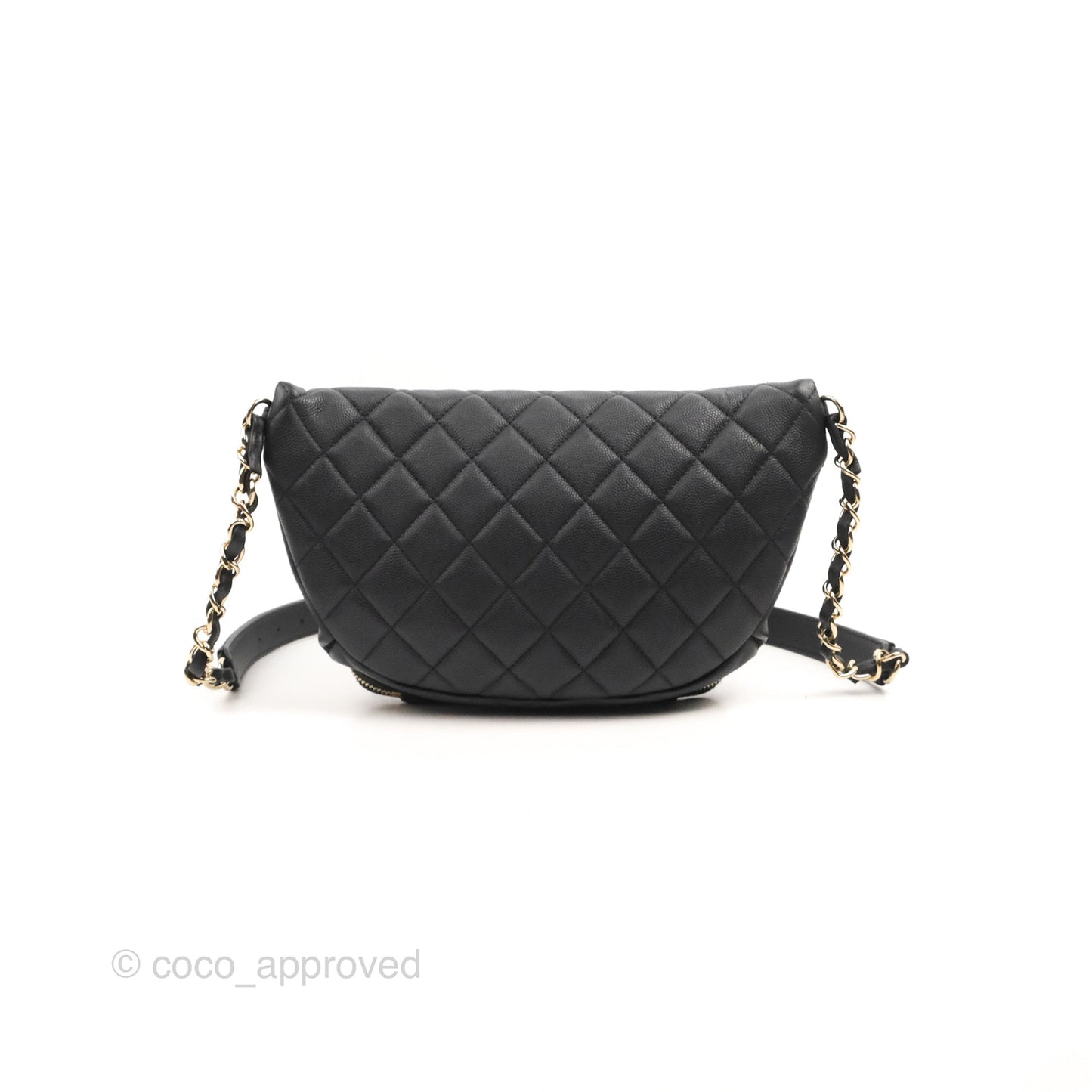 Chanel Quilted Business Affinity Waist Belt Bag Black Caviar Gold Hardware