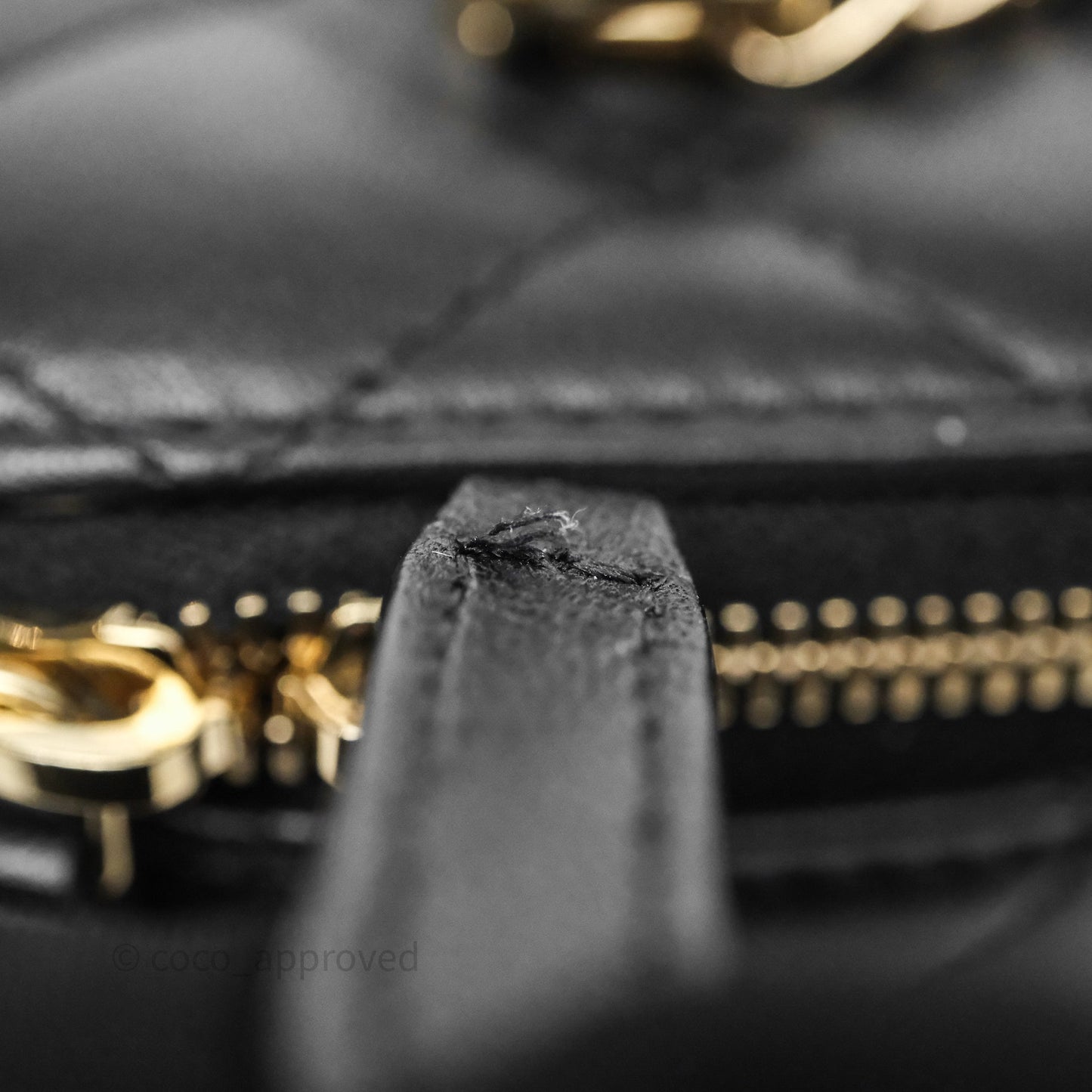 Chanel Vanity Rectangular Top Handle Black Lambskin Gold Hardware