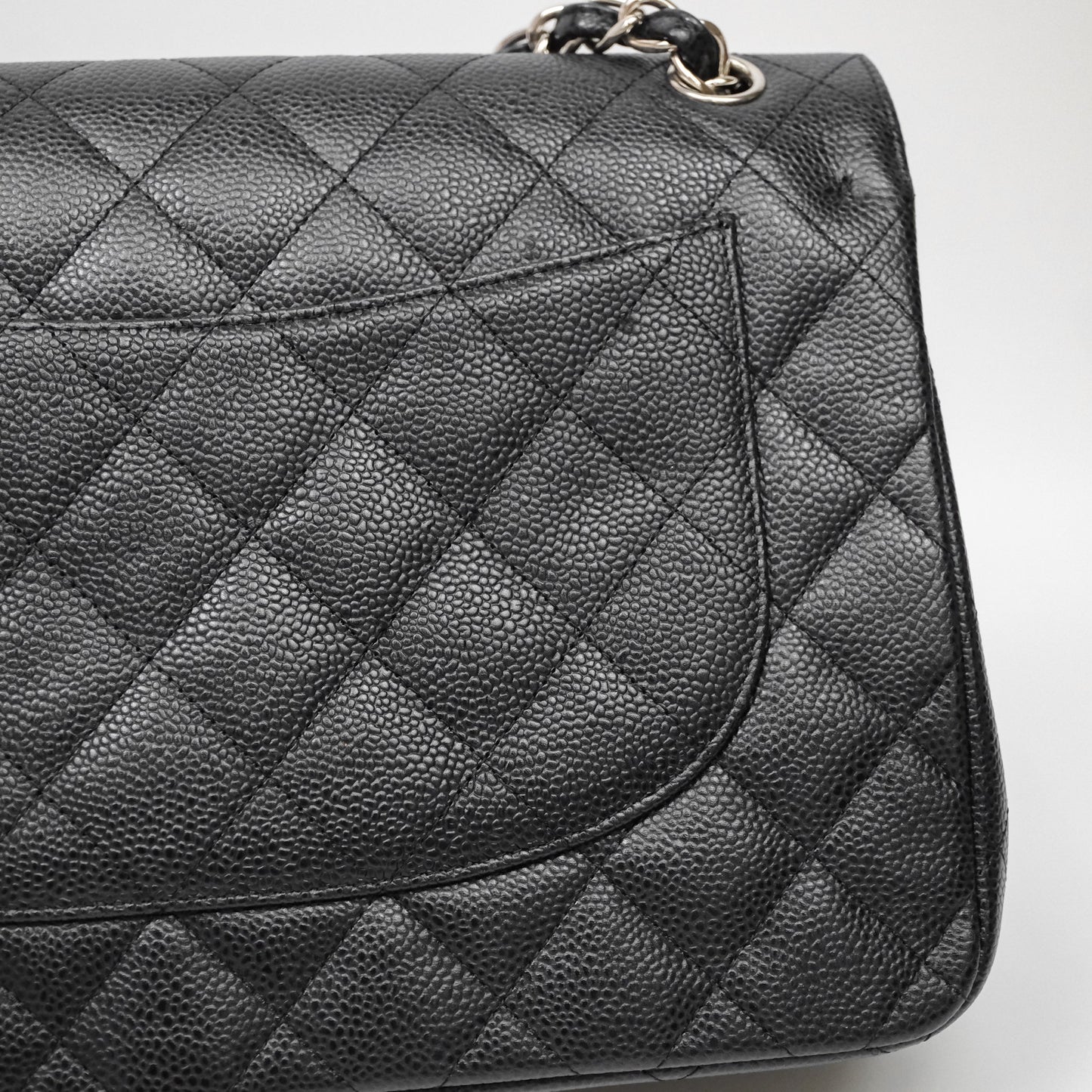 Chanel Jumbo Double Flap Black Caviar Silver Hardware⁣⁣