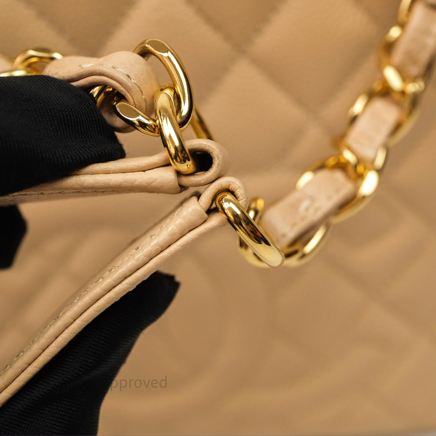 Chanel Vertical GST Beige Caviar Gold Hardware