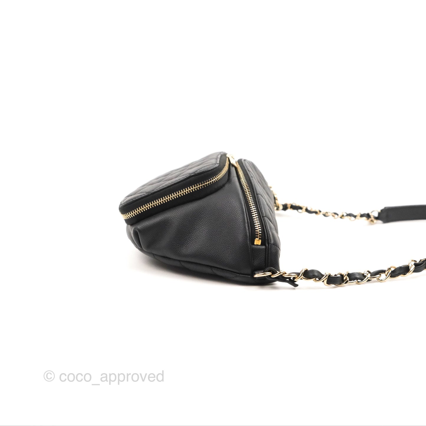 Chanel Quilted Business Affinity Waist Belt Bag Black Caviar Gold Hardware