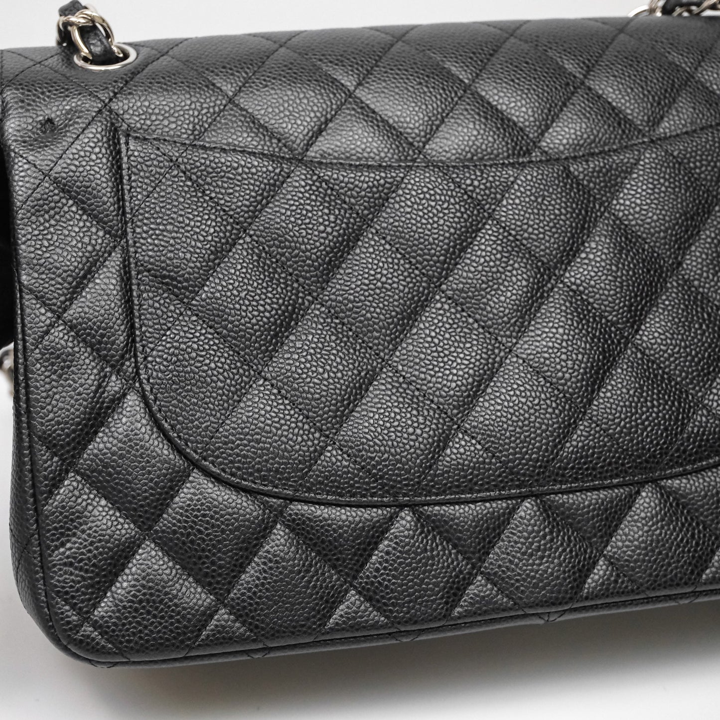 Chanel Jumbo Double Flap Black Caviar Silver Hardware⁣⁣
