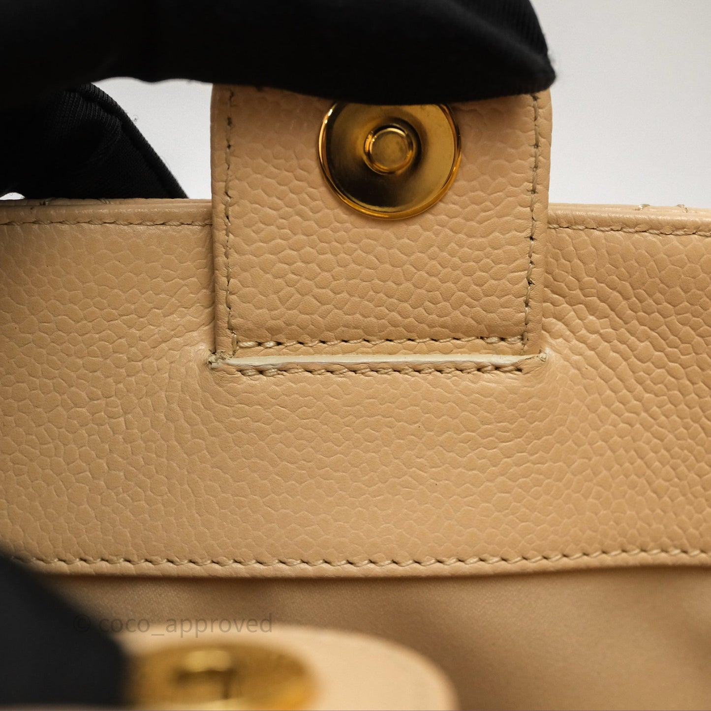 Chanel Vertical GST Beige Caviar Gold Hardware