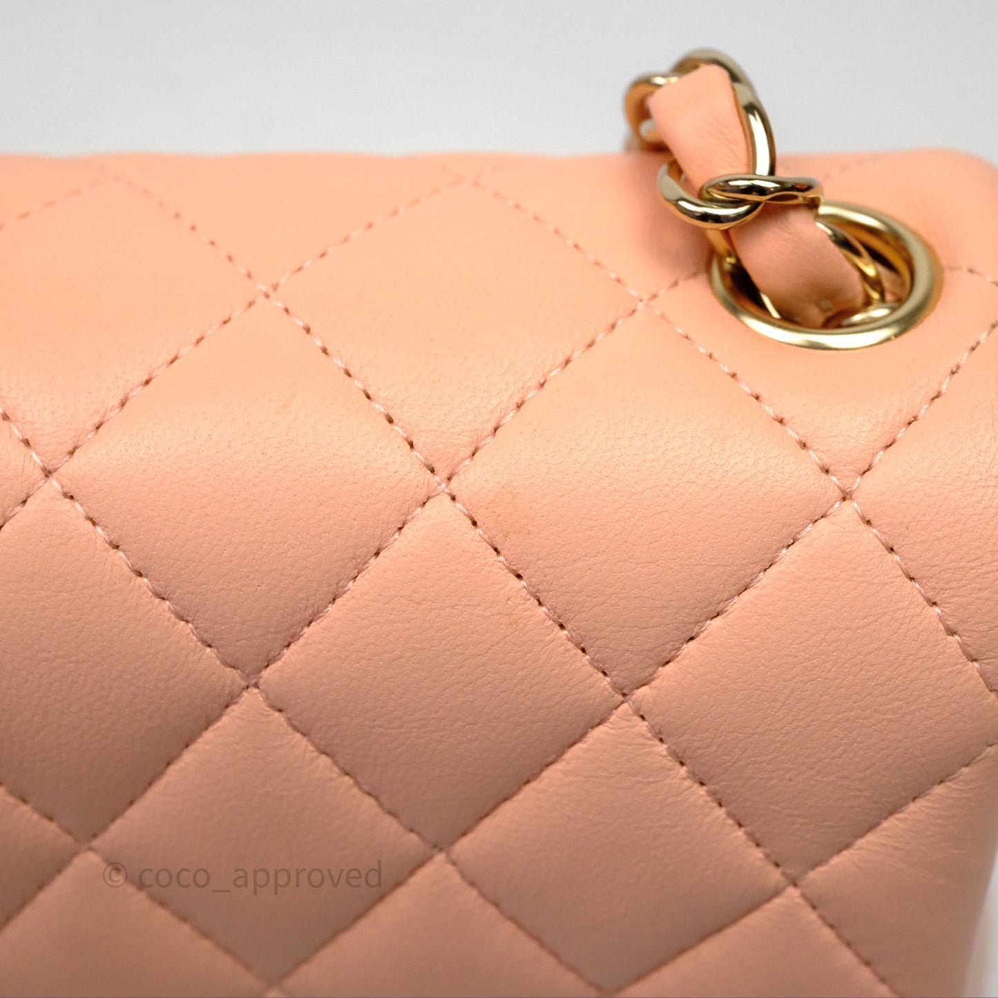 Chanel Mini Square Quilted Orange Claire Lambskin Gold Hardware