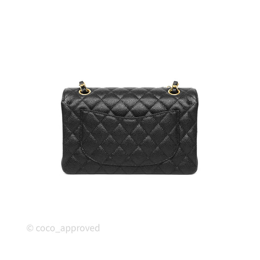 Chanel Small Classic Flap Quilted Black Caviar Gold Hardware