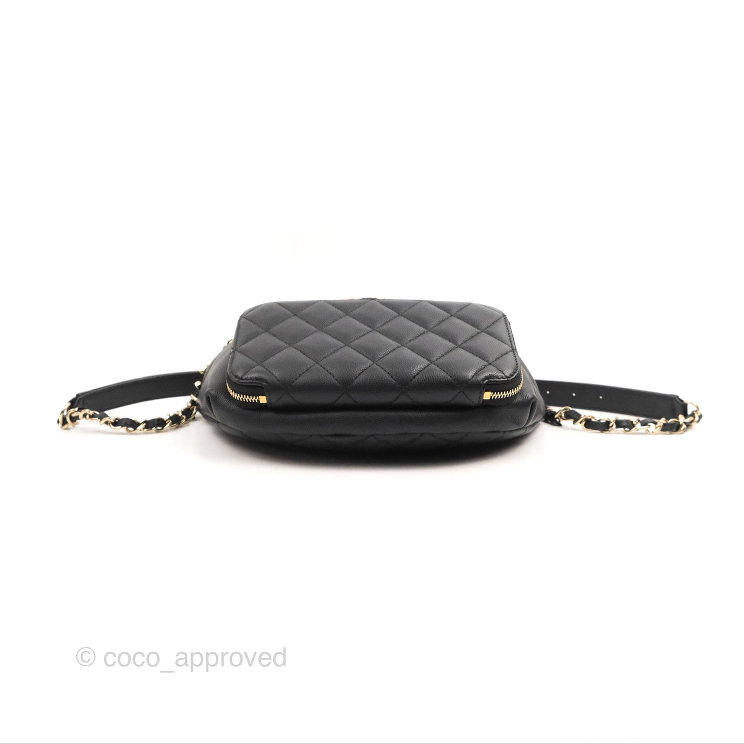 Chanel Quilted Business Affinity Waist Belt Bag Black Caviar Gold Hardware