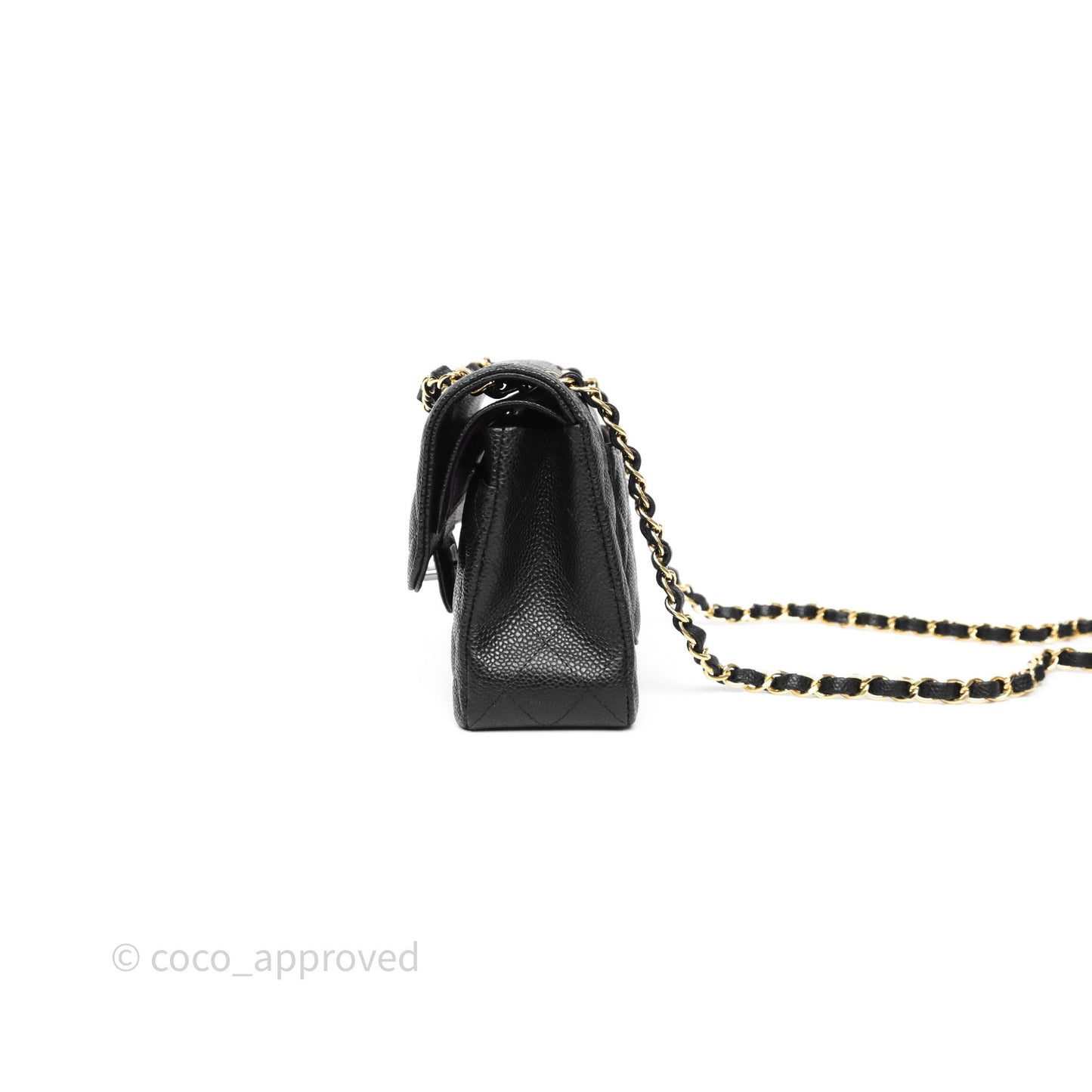 Chanel Small Classic Flap Quilted Black Caviar Gold Hardware