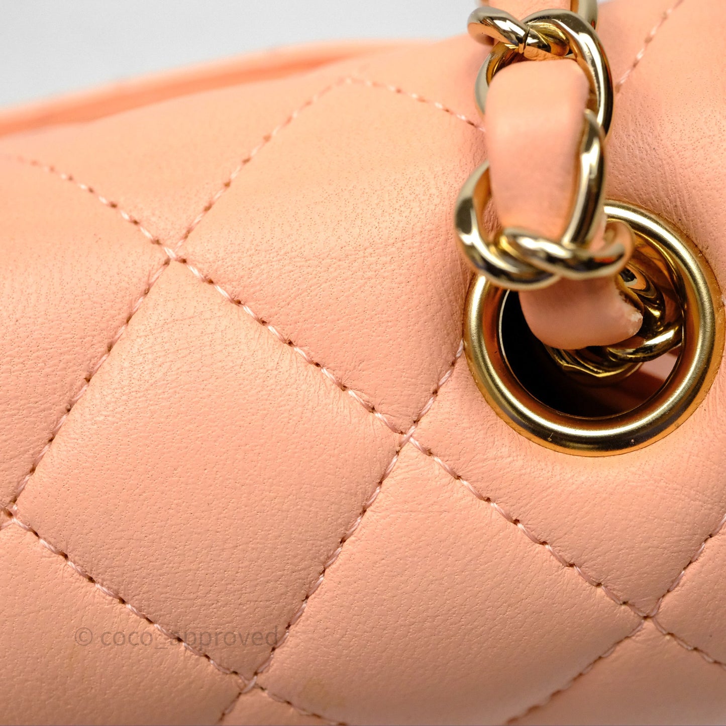 Chanel Mini Square Quilted Orange Claire Lambskin Gold Hardware