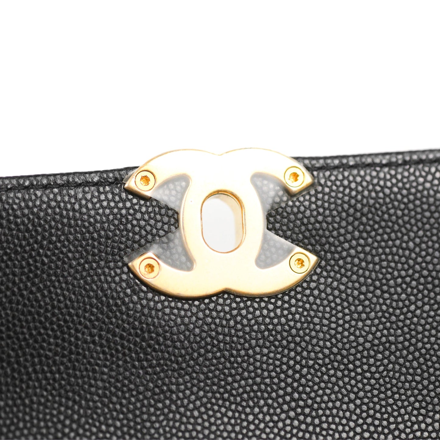 Chanel Mini Bracelet On Chain Flap Bag Flat Quilted Black Caviar Aged Gold Hardware