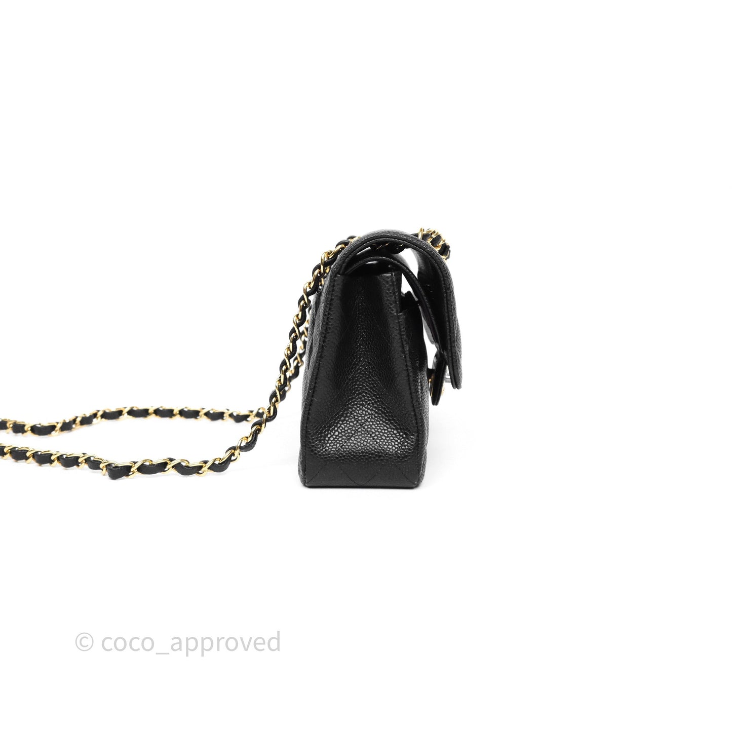 Chanel Small Classic Flap Quilted Black Caviar Gold Hardware