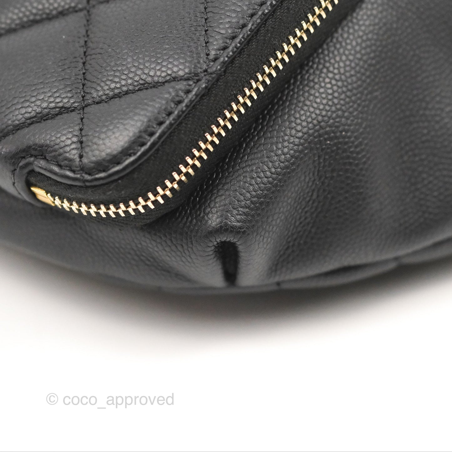 Chanel Quilted Business Affinity Waist Belt Bag Black Caviar Gold Hardware