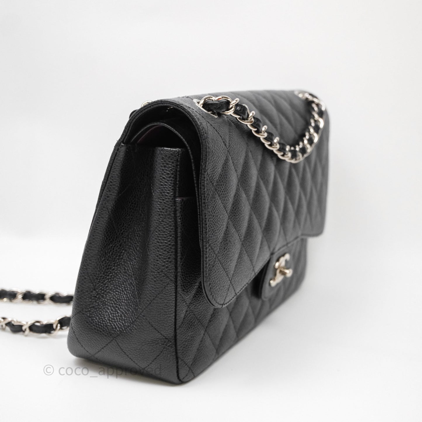 Chanel Jumbo Double Flap Black Caviar Silver Hardware⁣⁣