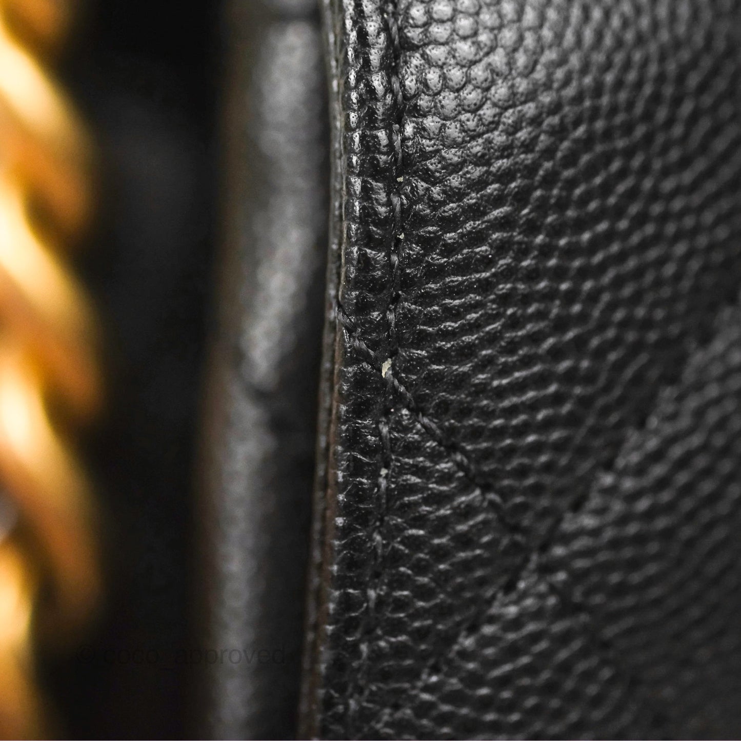 Chanel Mini Bracelet On Chain Flap Bag Flat Quilted Black Caviar Aged Gold Hardware