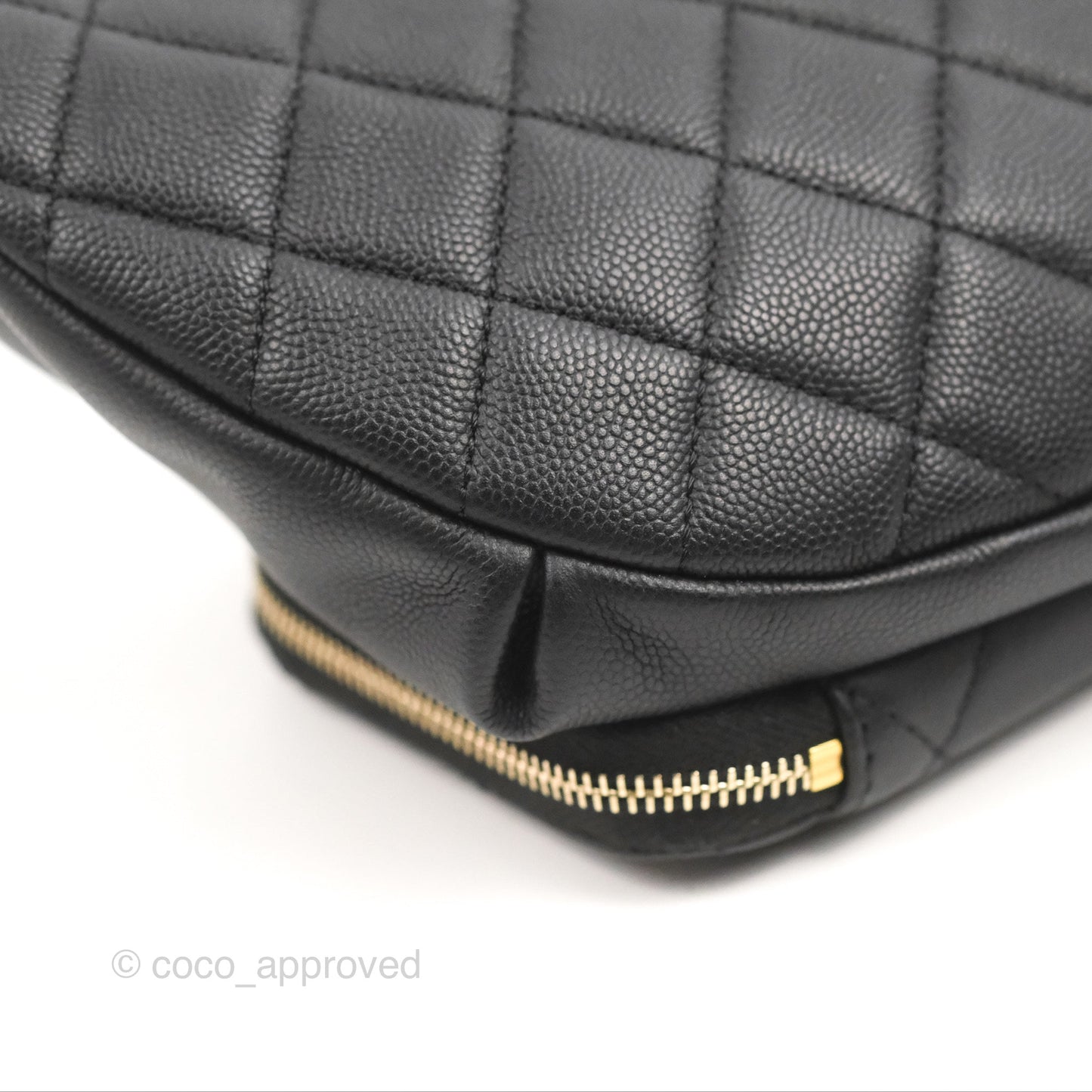 Chanel Quilted Business Affinity Waist Belt Bag Black Caviar Gold Hardware