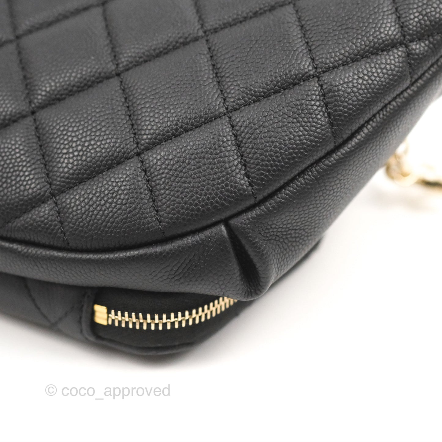 Chanel Quilted Business Affinity Waist Belt Bag Black Caviar Gold Hardware