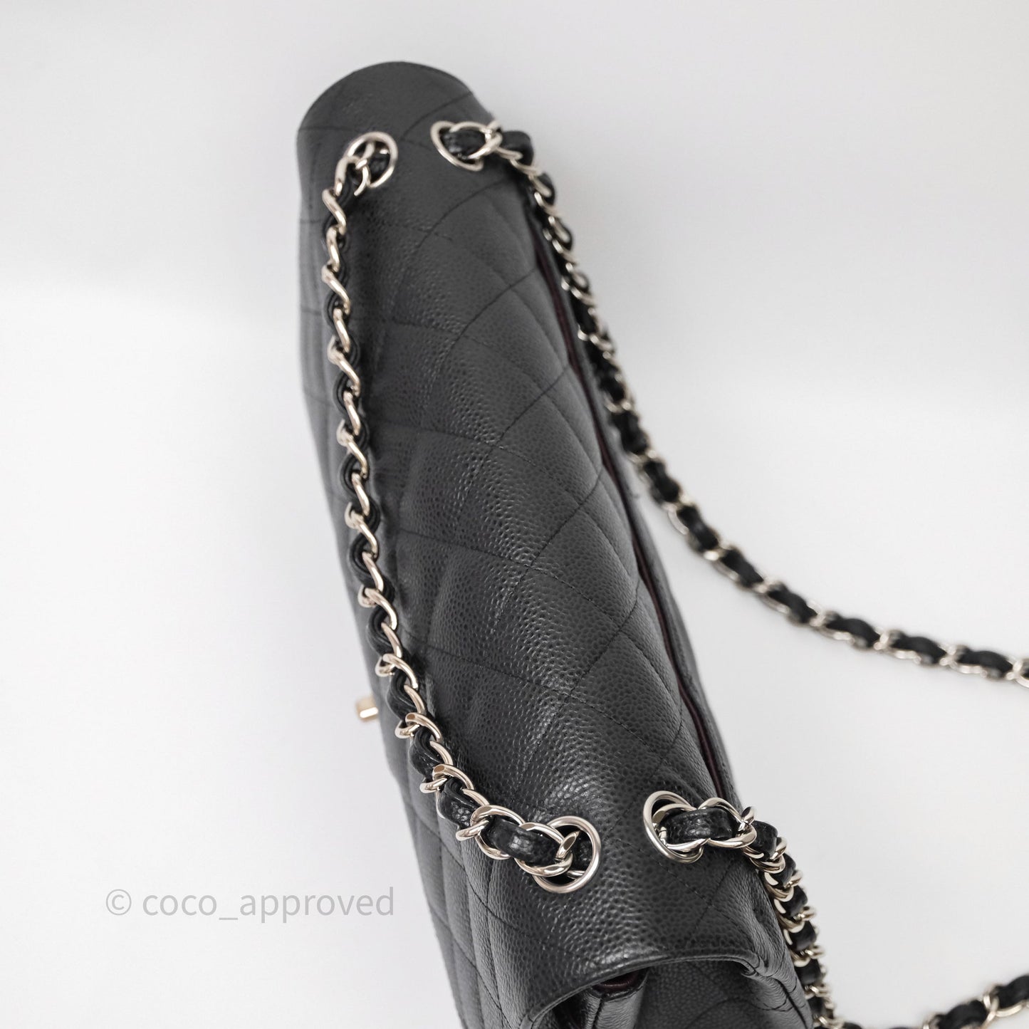 Chanel Jumbo Double Flap Black Caviar Silver Hardware⁣⁣