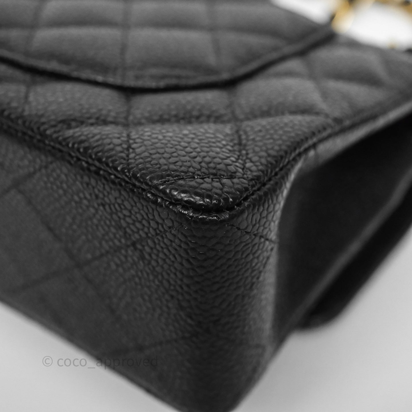 Chanel Small Classic Flap Quilted Black Caviar Gold Hardware
