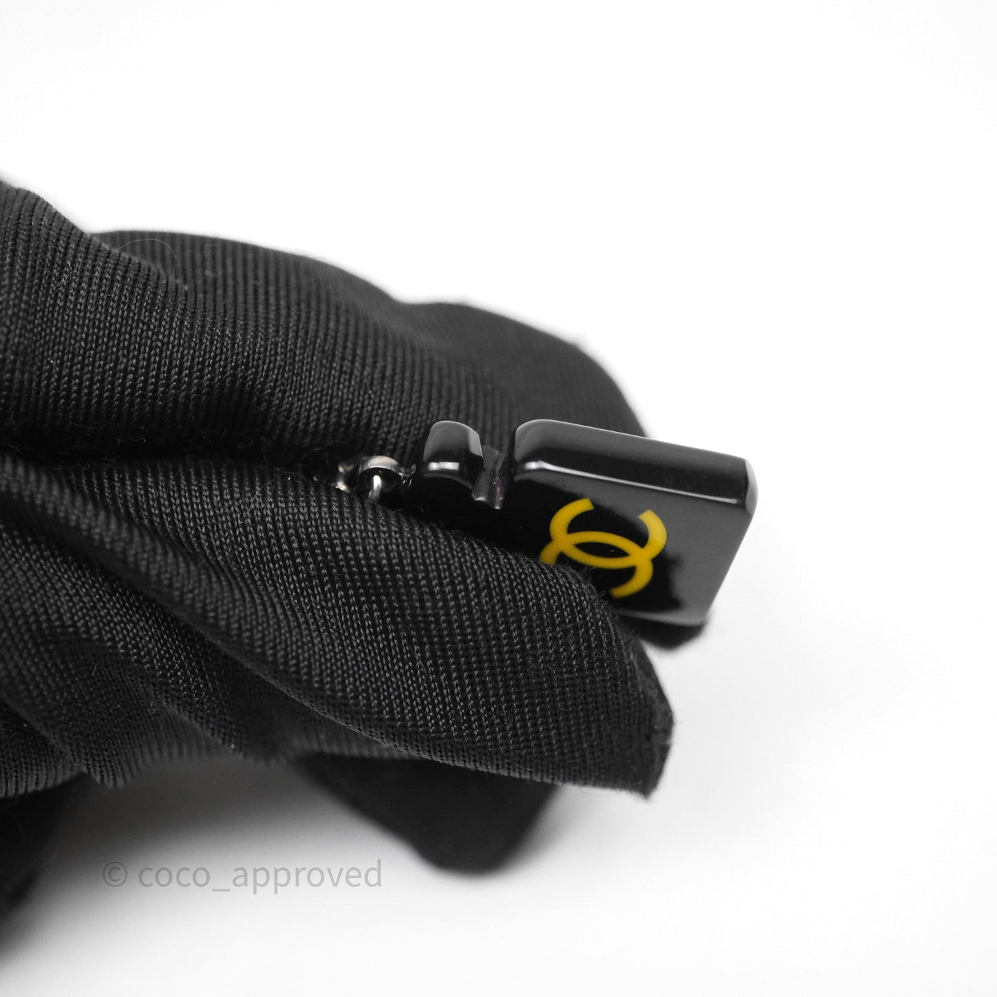 Chanel Resin Perfume Bottle Drop Earrings Black Silver Tone 15S