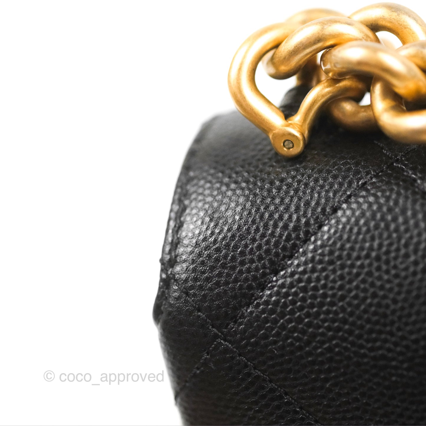 Chanel Mini Bracelet On Chain Flap Bag Flat Quilted Black Caviar Aged Gold Hardware